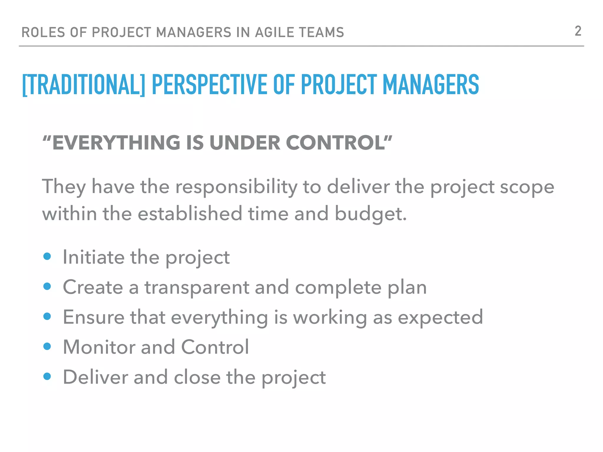 Roles of Project Managers in Agile Teams | PDF