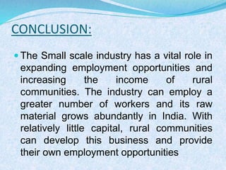 Roles of small scale industries in india | PPTX