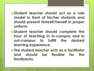 Roles Of Student Teacher (Group 4 Bse) Ppt