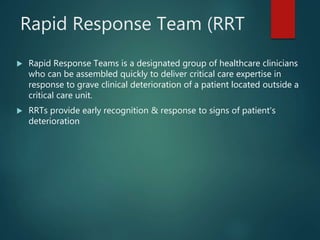 Roles of the medical and nursing staff during emergency codes | PPTX