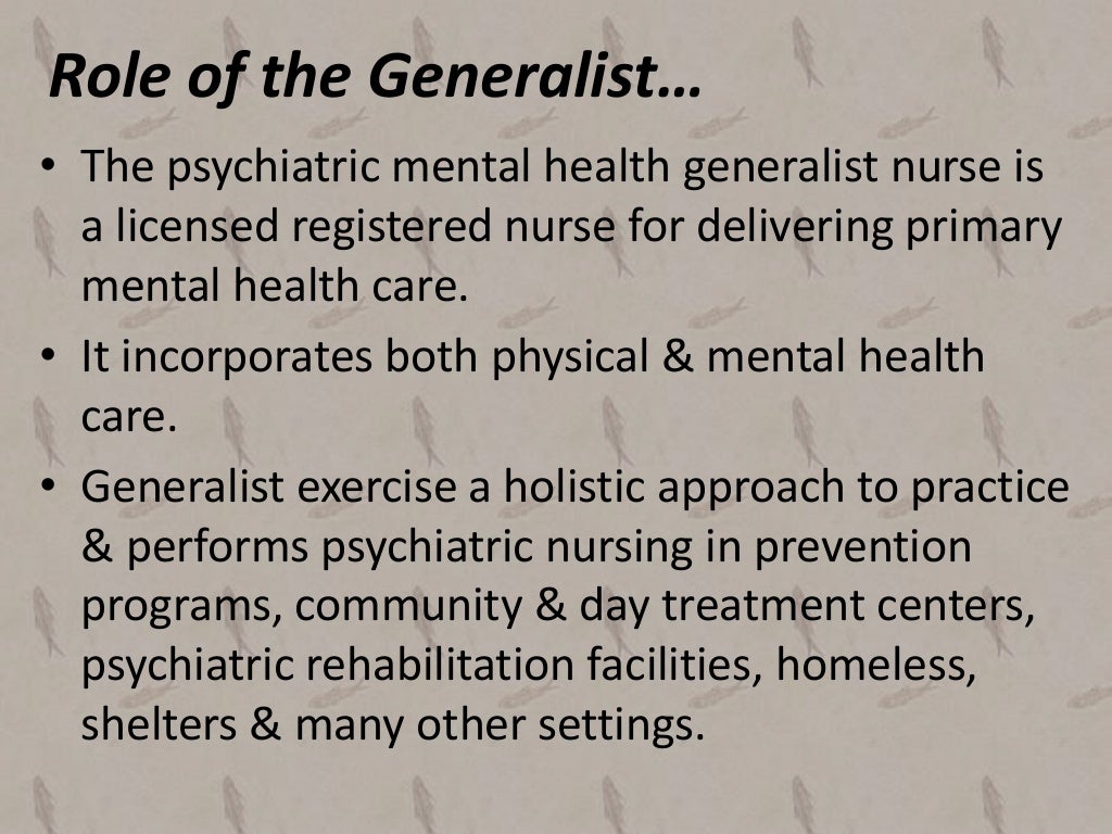 Roles of the psychiatric mental health nurse in contemporary mental h…