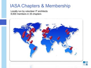 IASA Chapters & Membership
 8,000 members in over 60 countries
 In 35 chapters on 5 continents
 Locally run by architec...