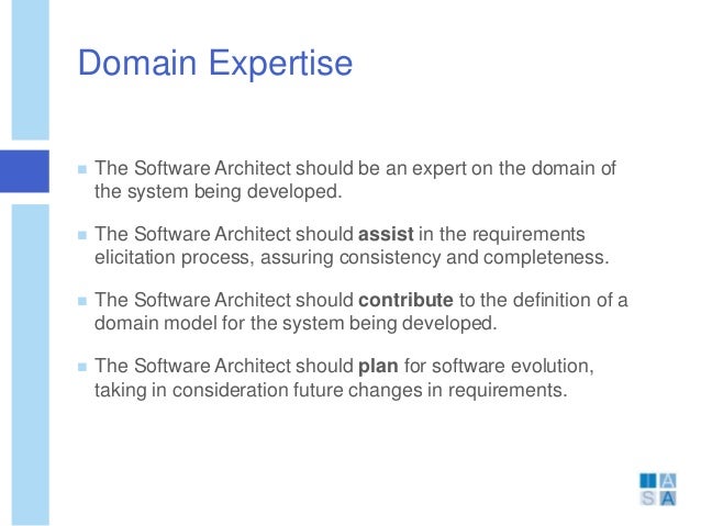 The Role Of The Software Architect