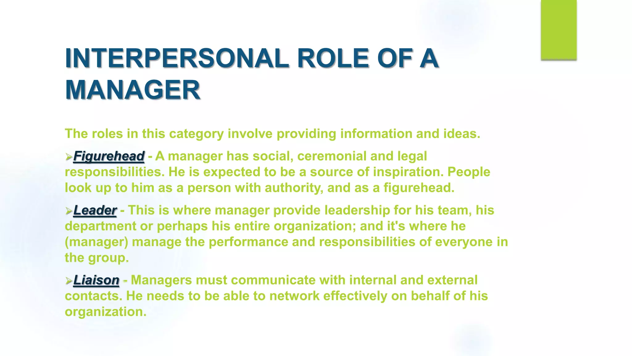 Functions Of A Manager