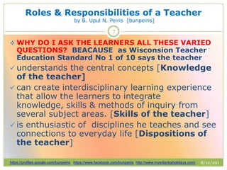 Roles & responsibilities of a teacher by bunpeiris | PPTX