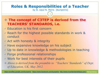 Roles & Responsibilities Of A Teacher By Bunpeiris
