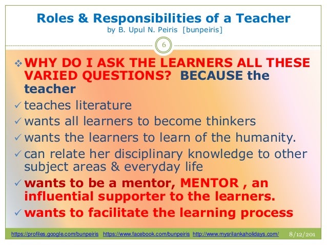 roles and responsibilities as a teacher Design educational activities that promote physical, social and intellectual growth of students enhance learning abilities and good habits in children co. roles and responsibilities as a teacher Design educational activities that promote physical, social and intellectual growth of students enhance learning abilities and good habits in children co.