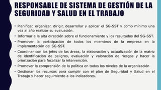 Roles y Responsabilidades en el Sistema de Gestión de Seguridad y Salud ...
