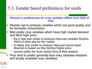 The role of gender in crop value chains in Ethiopia