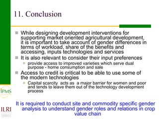 The role of gender in crop value chains in Ethiopia