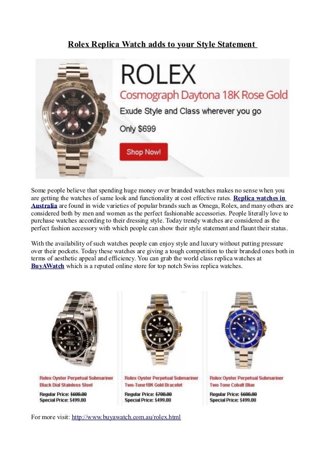 Rolex replica watch adds to your style statement