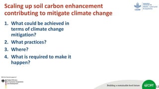 Scaling up soil carbon enhancement contributing to mitigate climate change
