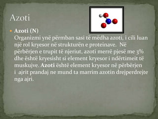 Roli i elementeve ne organizmin tone | PPTX
