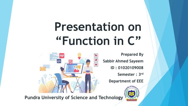 Function in c programming | PPT