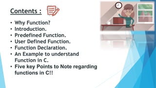 Function in c programming | PPTX
