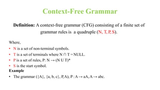 CONTEXT FREE GRAMMAR | PPTX