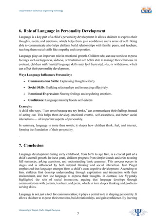 Comprehensive Overview of Language Development in Early Childhood ...