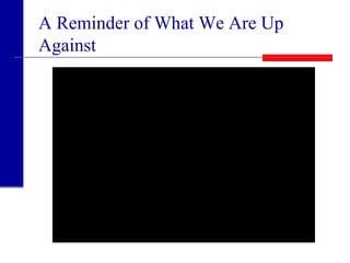 A Reminder of What We Are Up
Against
 