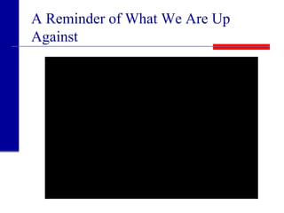 A Reminder of What We Are Up
Against
 