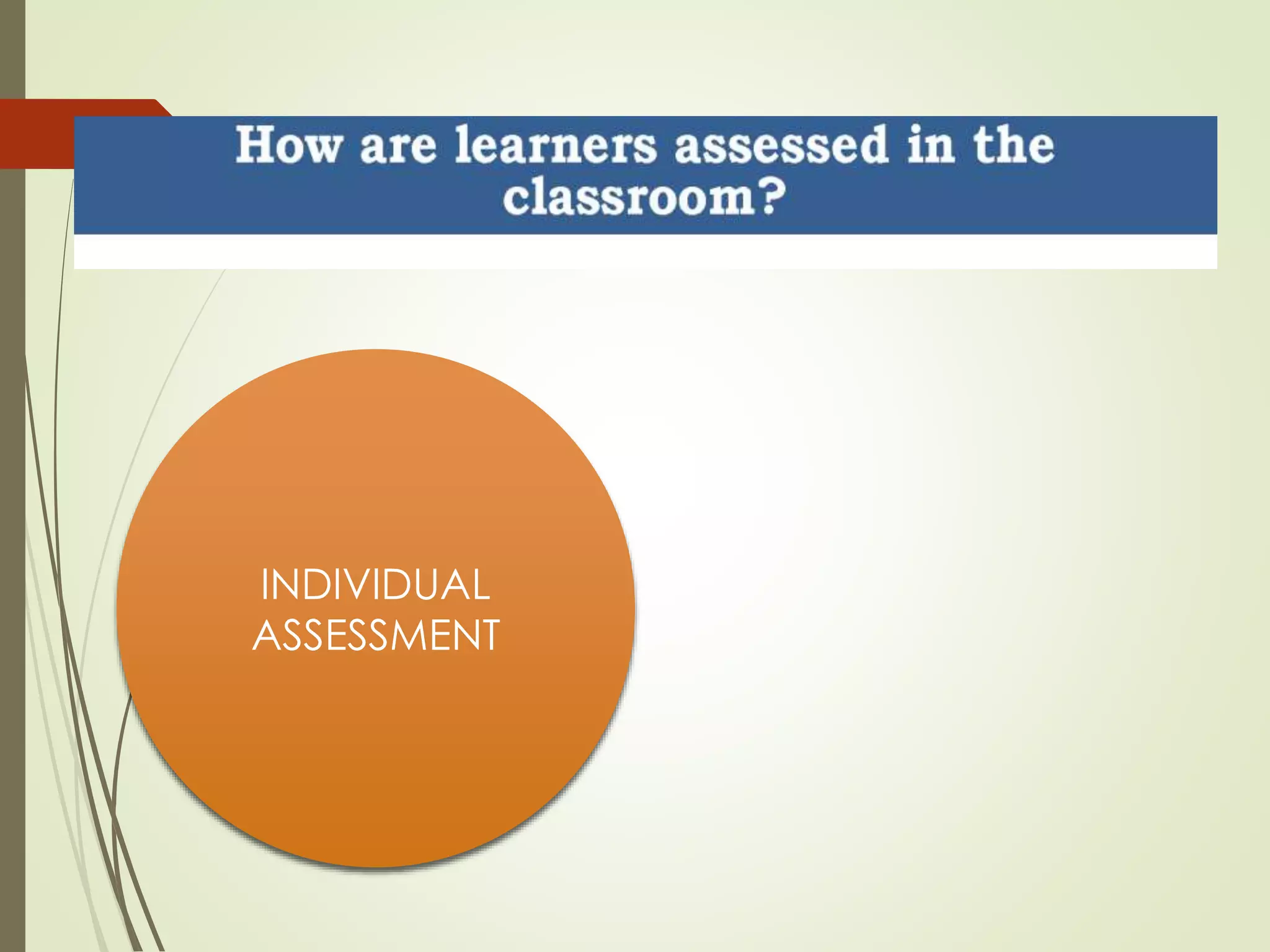 INDIVIDUAL
ASSESSMENT
 