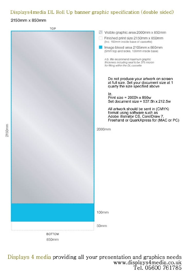 Roll Up Banner Spec Sheet