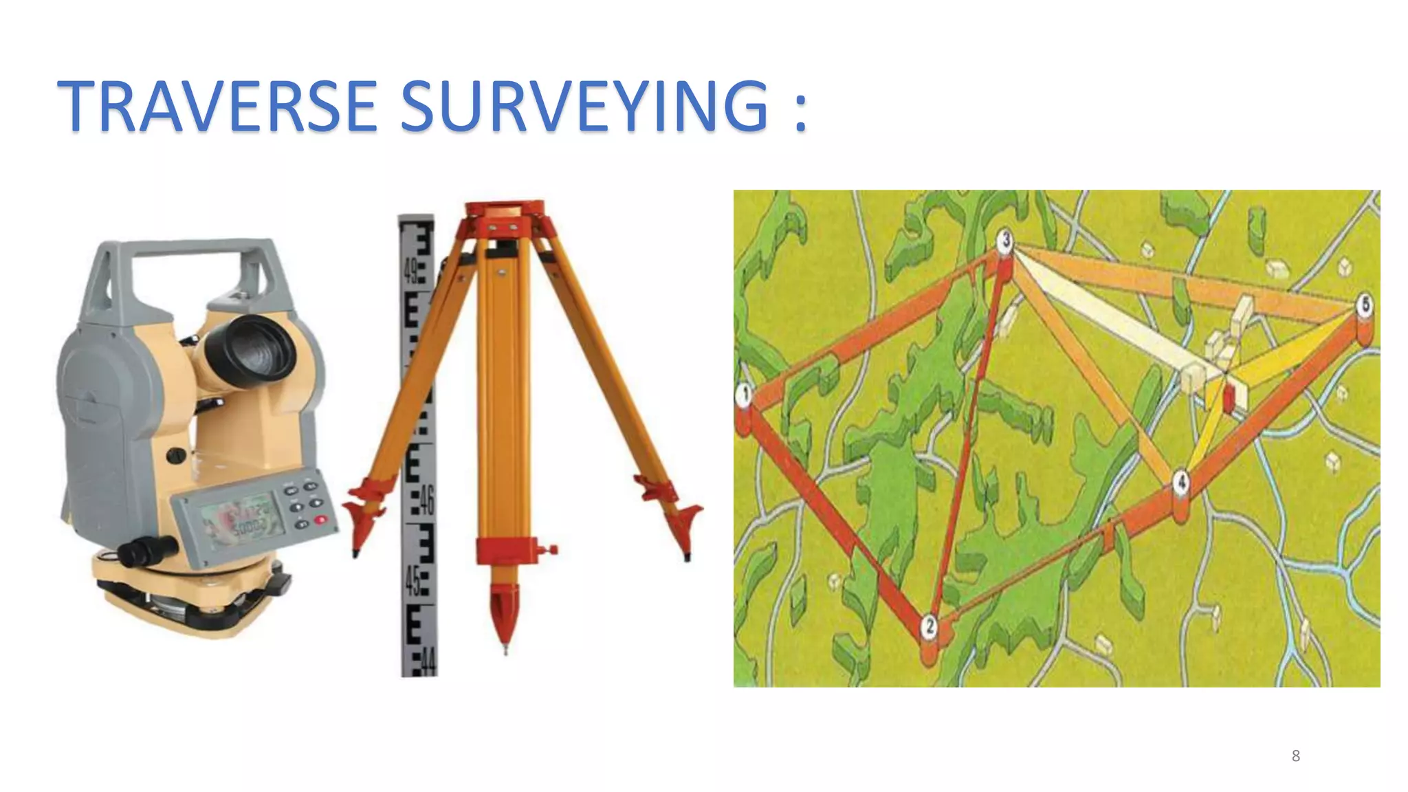 TRAVERSE SURVEYING :
8
 