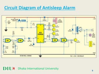 Circuit Diagram of Antisleep Alarm
Dhaka International University
9
 