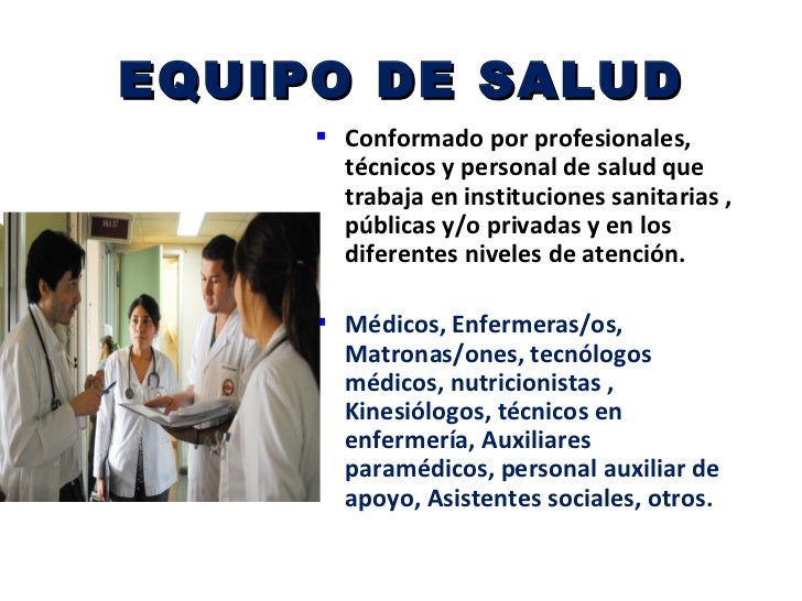 Resultado de imagen para enfermeria y el equipo de salud