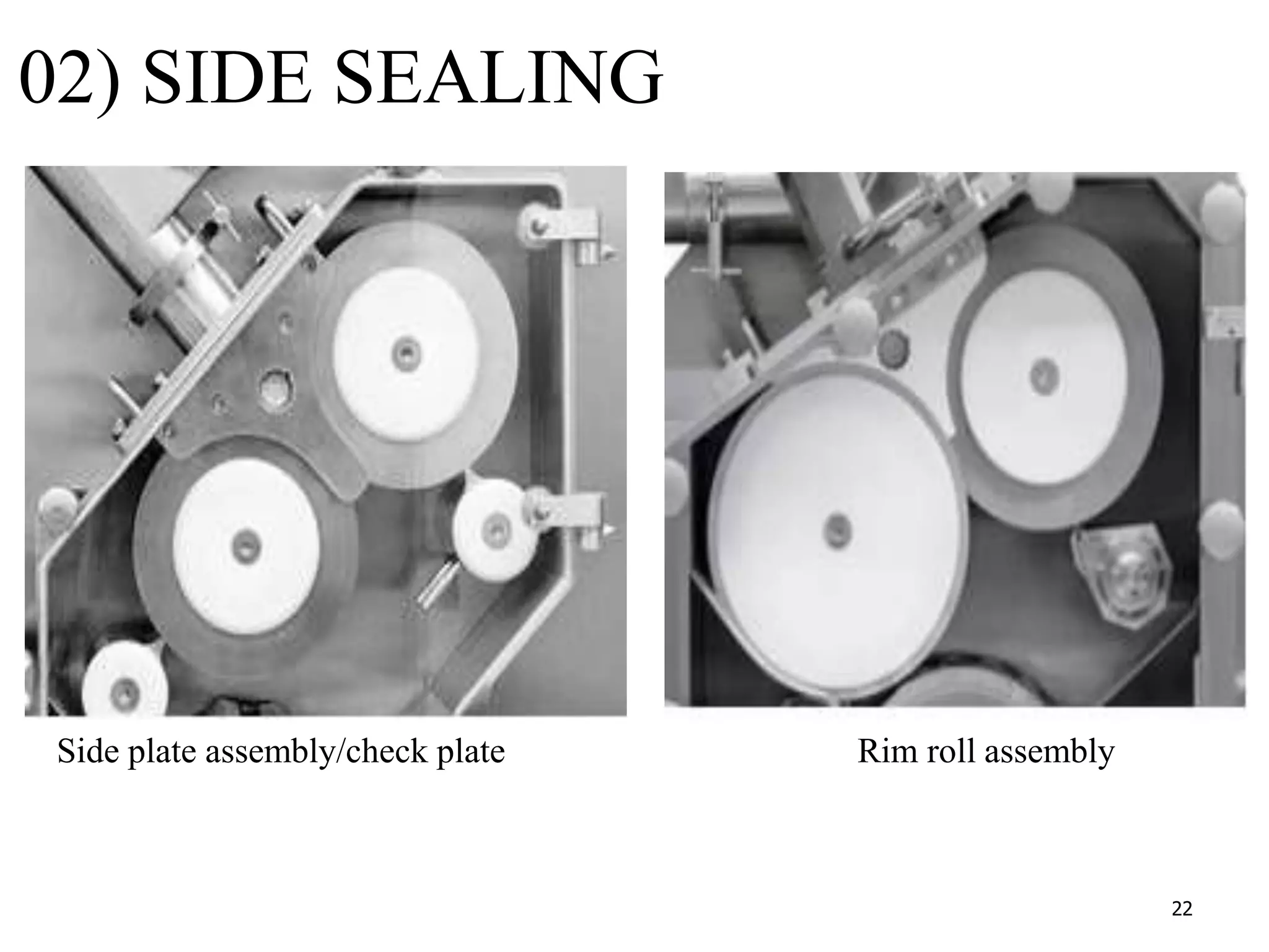 22
Side plate assembly/check plate Rim roll assembly
02) SIDE SEALING
 