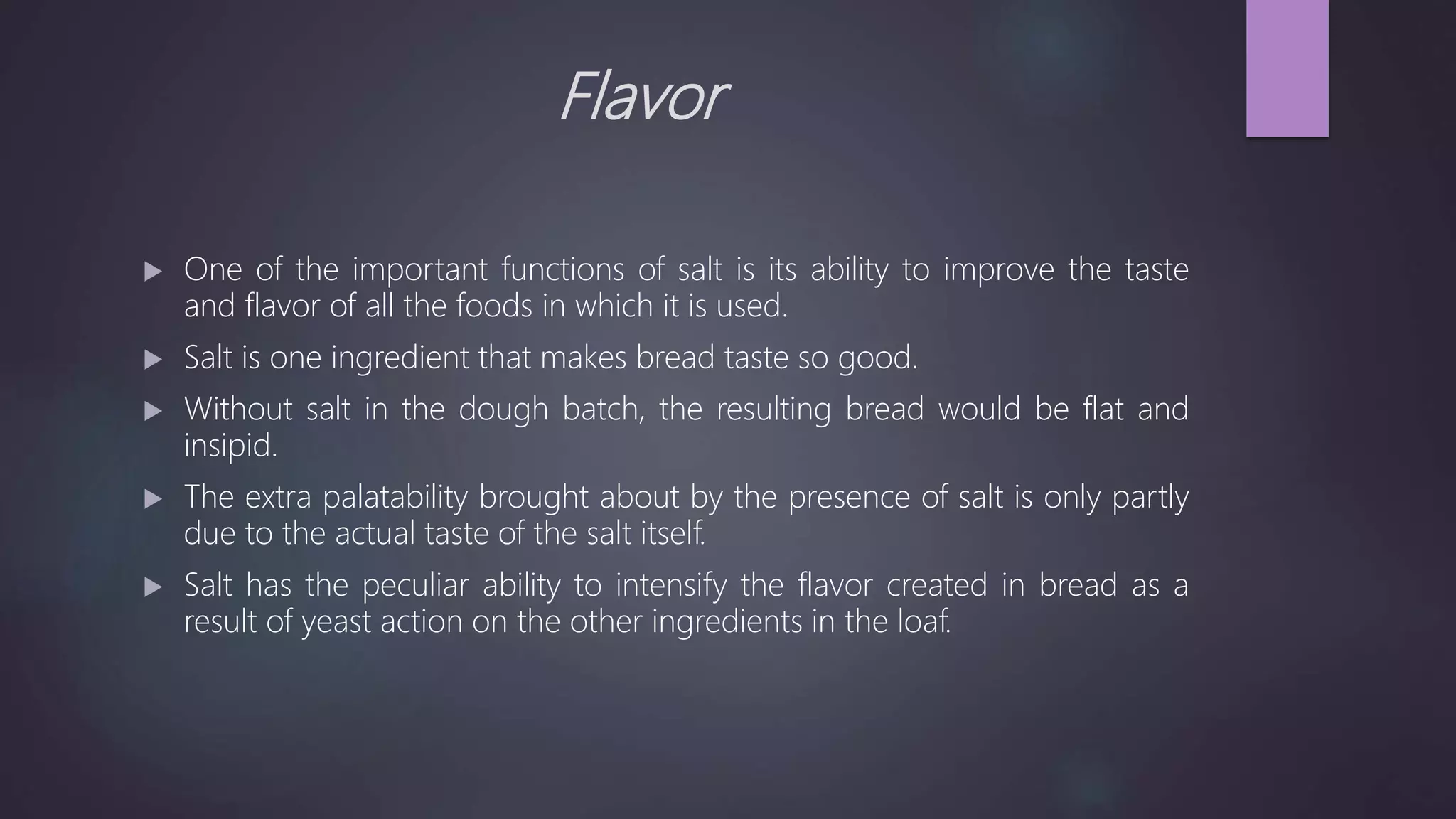 Role of salt in baking pptx