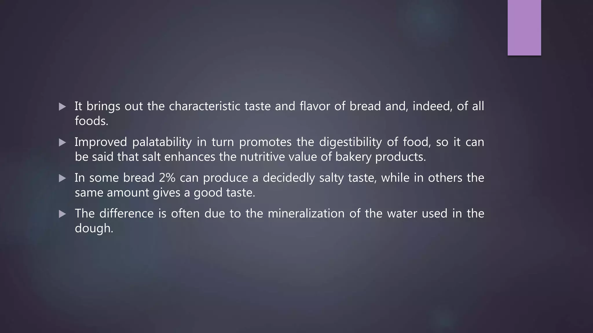 Role of salt in baking pptx