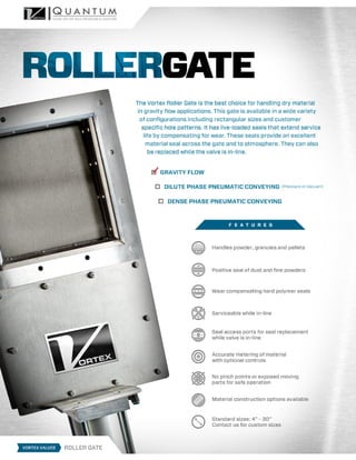 Vortex Roller Gate Slide Gate Valve
