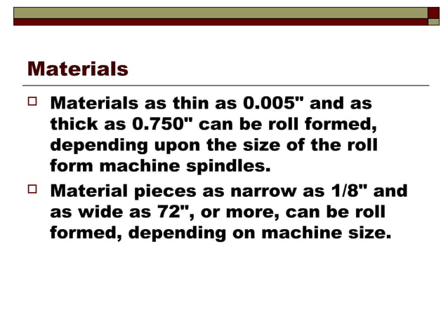 Rollforming Presentation | PPT