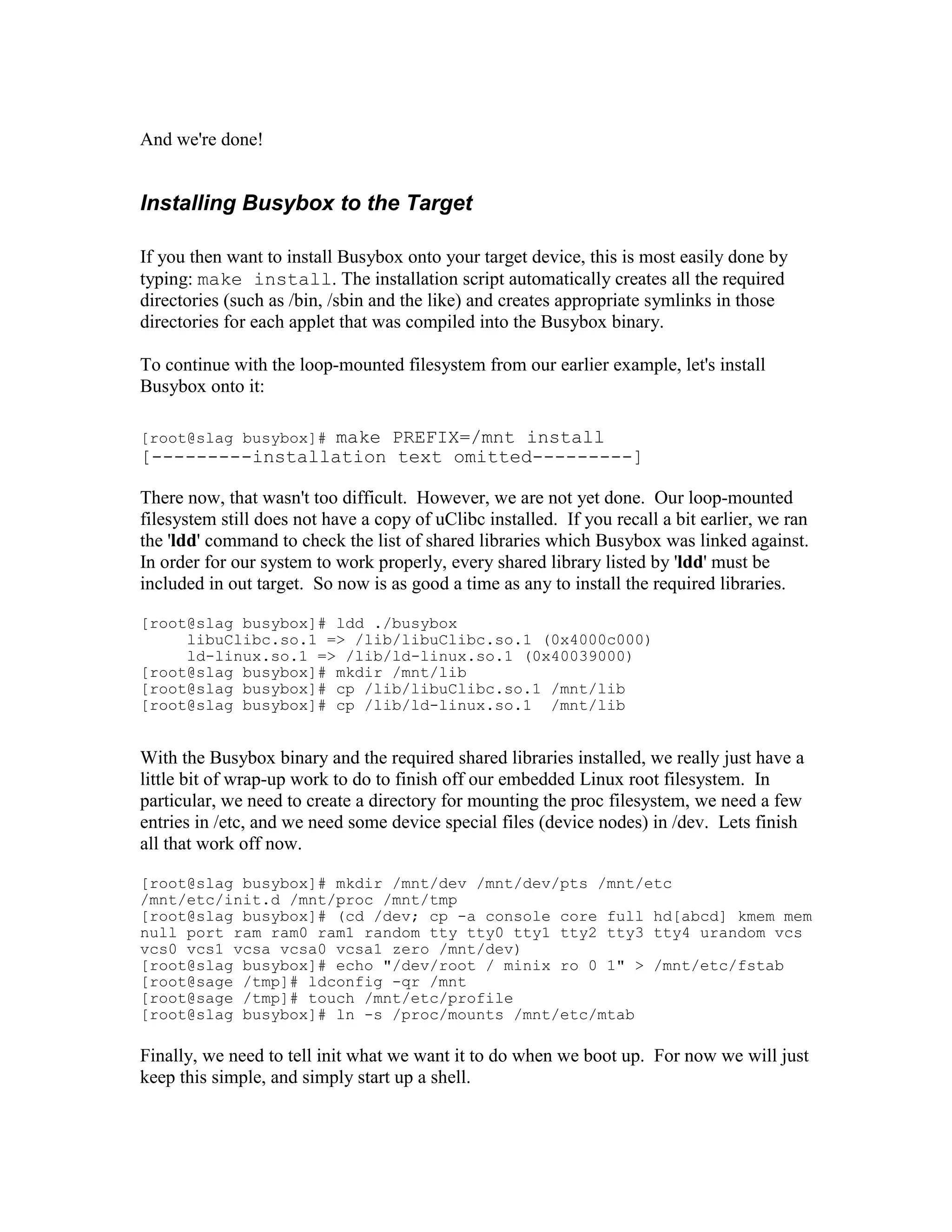 Rolling  Your  Own  Embedded  Linux  Distribution
