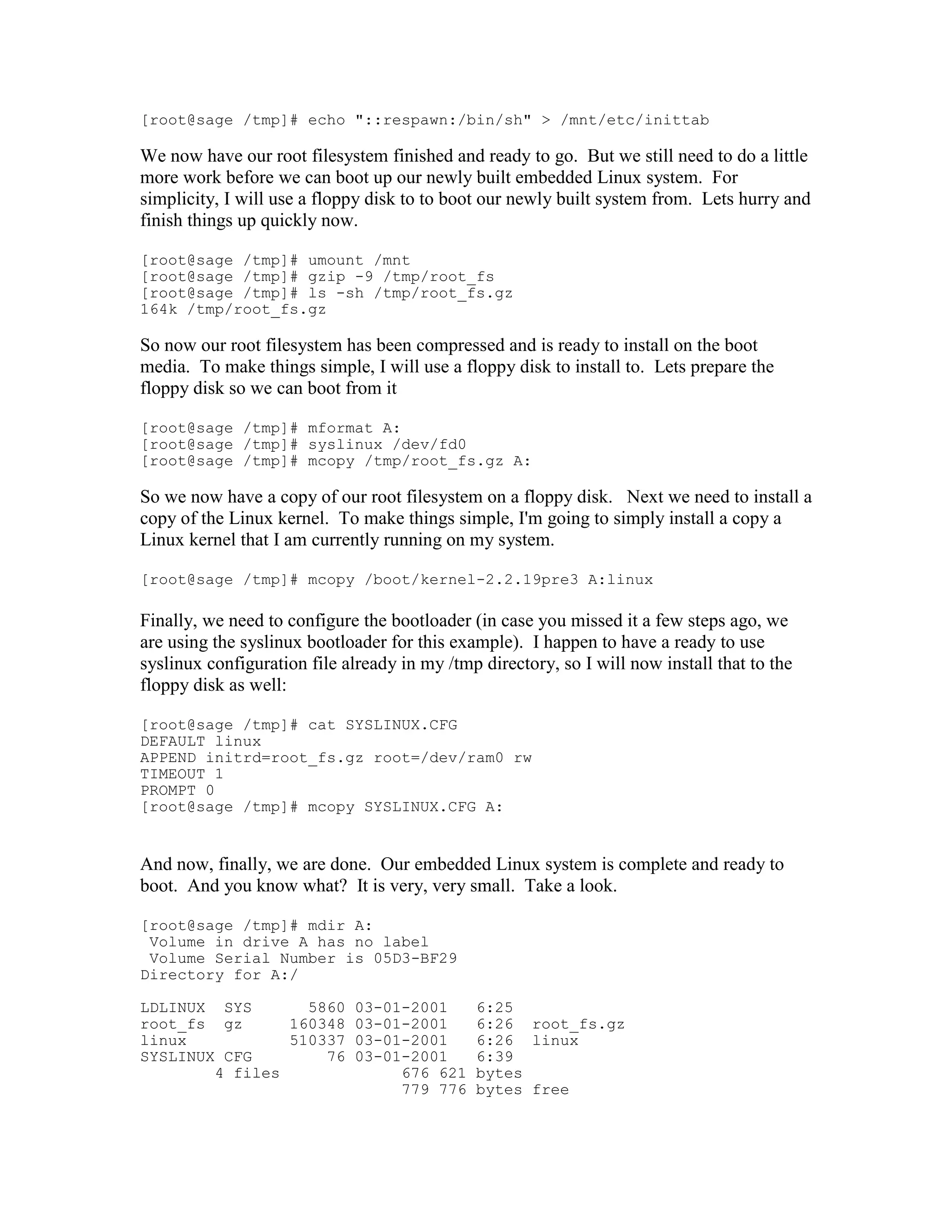 Rolling  Your  Own  Embedded  Linux  Distribution