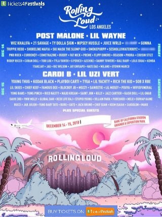 Cardi B, Post Malone & Lil Wayne to Headline Rolling Loud Los Angeles 2018