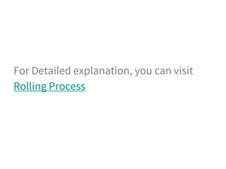 For Detailed explanation, you can visit
Rolling Process
 