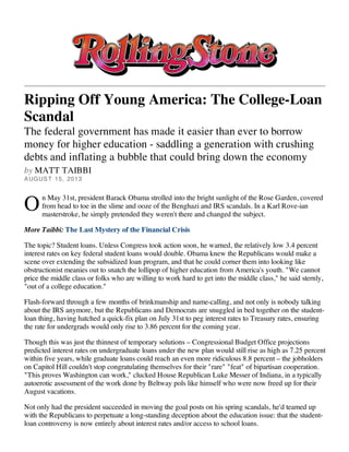 Rolling stone college loan scandal