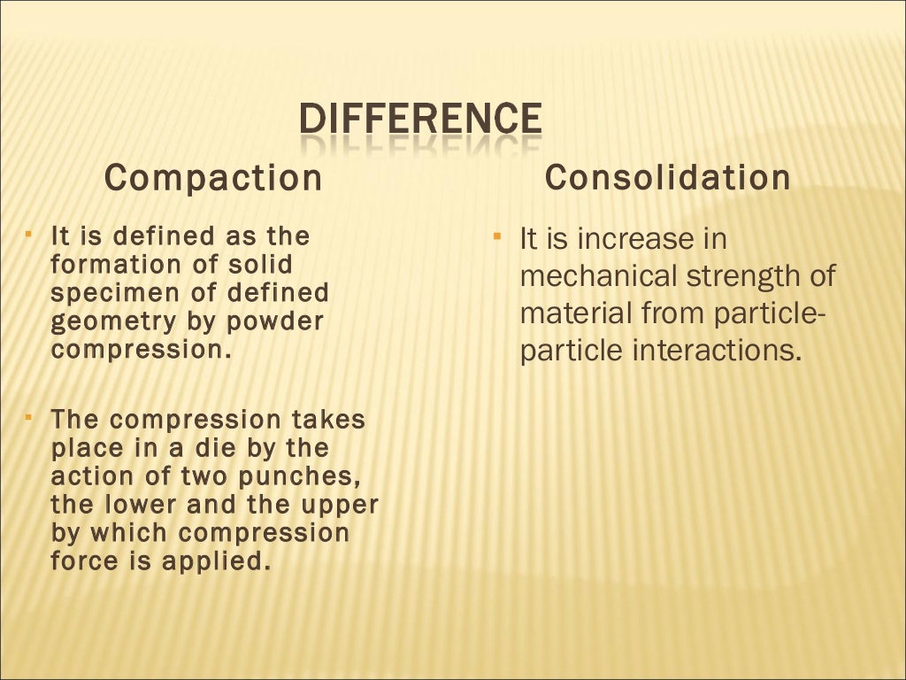 Compaction and Compression