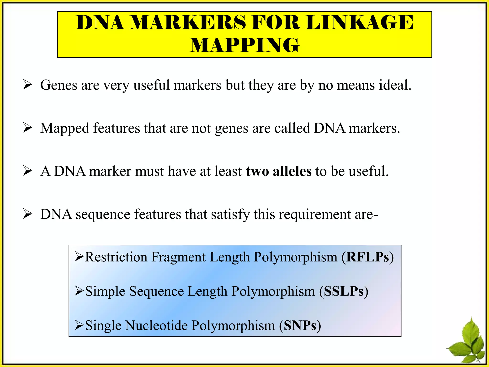 Gene Mapping Methods:Linkage Maps & Mapping with Molecular Markers | PDF