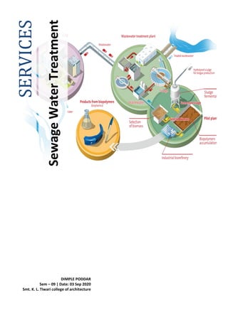 SERVICES
SewageWaterTreatment
DIMPLE PODDAR
Sem – 09 | Date: 03 Sep 2020
Smt. K. L. Tiwari college of architecture
 
