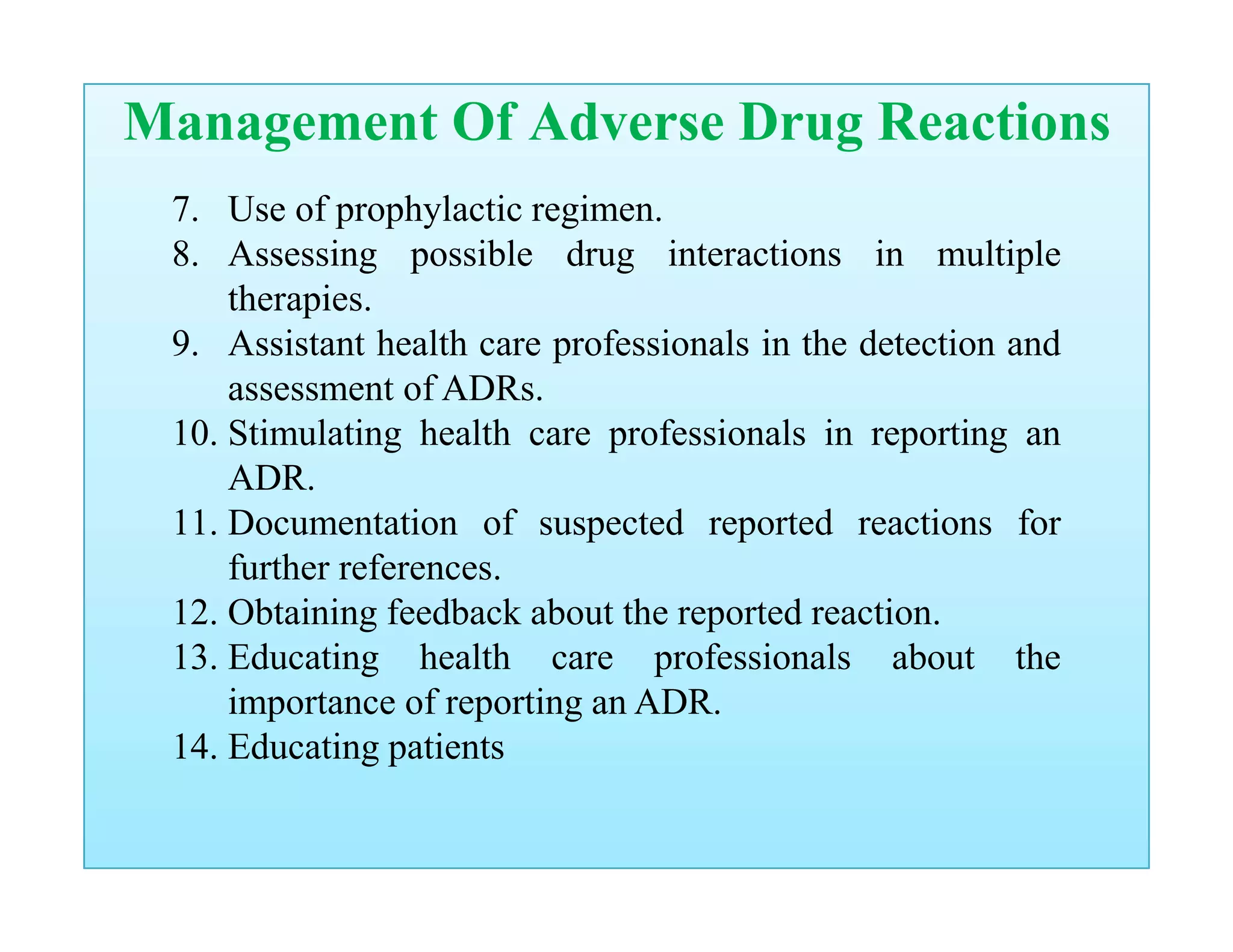 Managment of Adverse Drug Reactions | PPTX