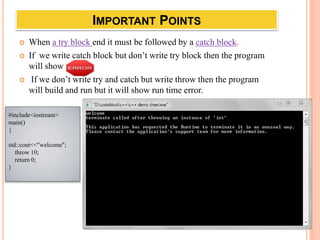 Exception Handling in C++ | PPTX