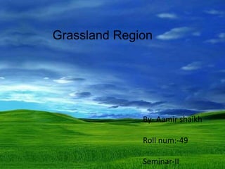 Grassland Region
By- Aamir shaikh
Roll num:-49
Seminar-II
 