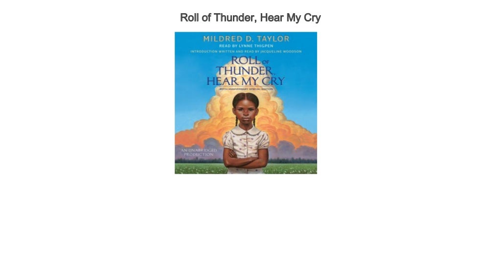 Roll Of Thunder Hear My Cry Audio Chapter 1 Roll of Thunder, Hear My Cry Audiobook Free