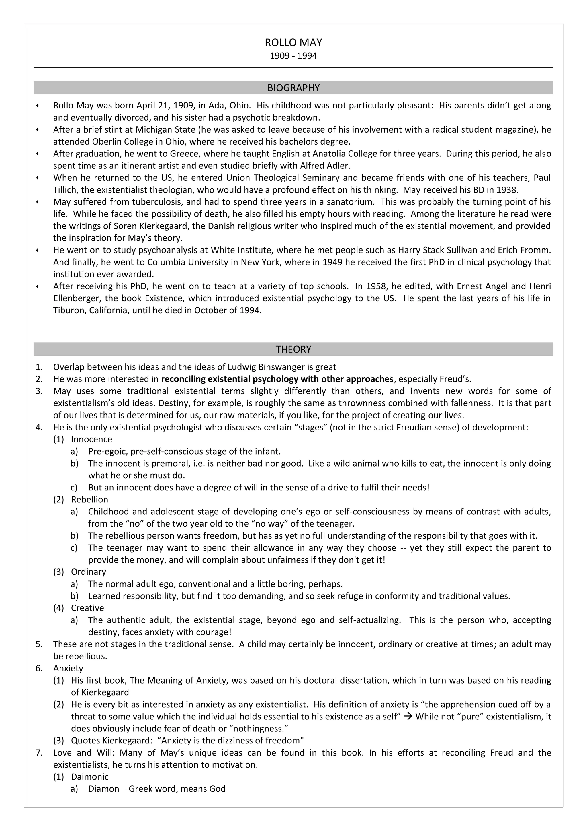 Intentionality Rollo May Rollo may | PDF
