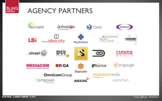 BLINQ MEDIA - A GANNETT COMPANY • © 2013 Tweet @iRollo #NAS2013
THE RIGHT SOCIAL MIX
AGENCY PARTNERS
 