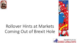Rollover Hints at Markets
Coming Out of Brexit Hole
 