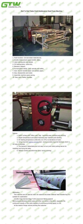 Roll to roll table cloth sublimation heat press Machine