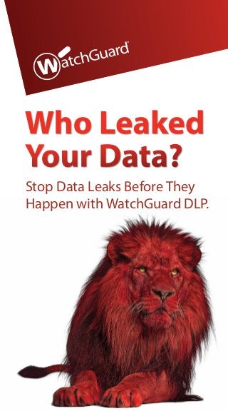 Who Leaked
Your Data?
Stop Data Leaks Before They
Happen with WatchGuard DLP.
 